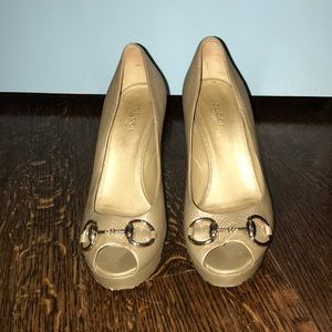 Gucci Horsebit Peeptoe Heels